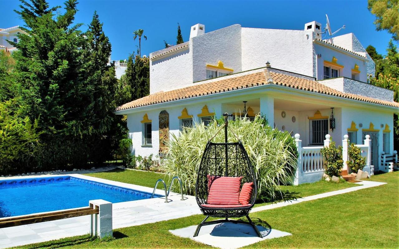 Holiday Villa In 10 Min From Fuengirola Beach With Sea Views Pool Bbq Parking Wifi Aircon Big Garden Mijas Exteriér fotografie